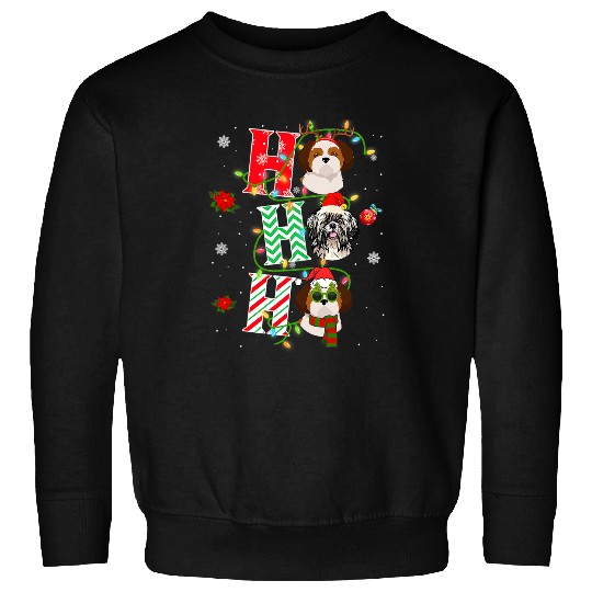 Christmas Ho Ho Ho Shih Tzu Dog Funny xmass Dog Sweatshirts