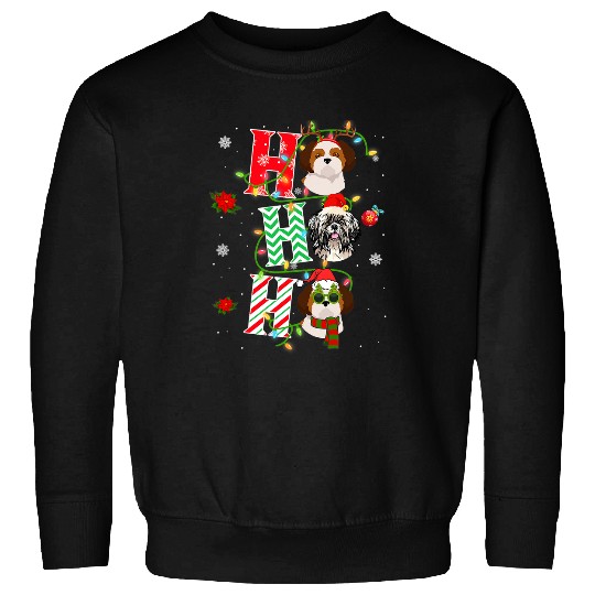 Christmas Ho Ho Ho Shih Tzu Dog Funny xmass Dog Sweatshirts