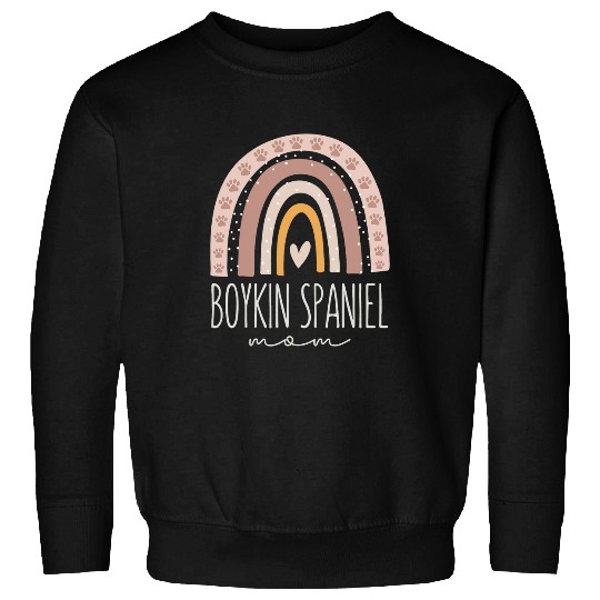 Boykin Spaniel Mom   Cute Rainbow Paw Dog Mom Sweatshirts