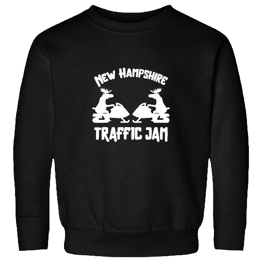 New Hampshire Moose Snowmobile traffic jam gift for rider Sweatshirts