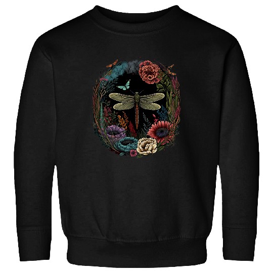 Cottagecore Dragonfly Aesthetic Wildflower Lover Sweatshirts