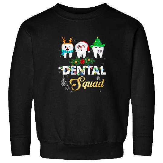 Funny dentists Christmas Dental Squad Outfit xmass Lights Cute Sweatshirts