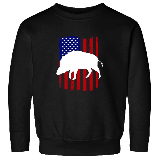 Hog Removal Technician Boar Hunting Wild vintages Pig US Flag 26 Sweatshirts