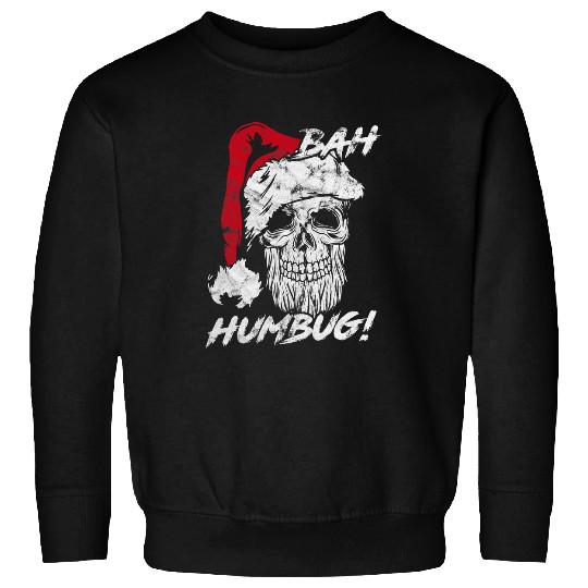 Bah Humbug Grumpy Santa Skull Funny Christmas Pirate Sweatshirts