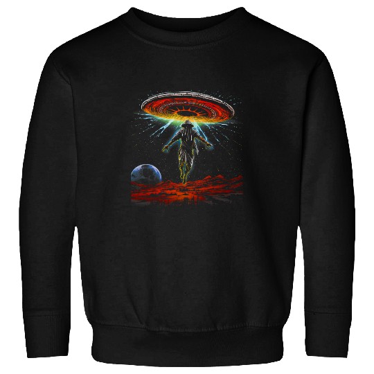 Alien UFO Native American Indian Encounter Graphic Art 24 Sweatshirts