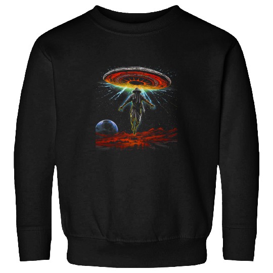 Alien UFO Native American Indian Encounter Graphic Art 24 Sweatshirts