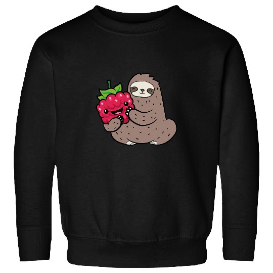 Sloth Pet With Raspberry Fruit Cute Raspberries And Sloth Sweatshirts
