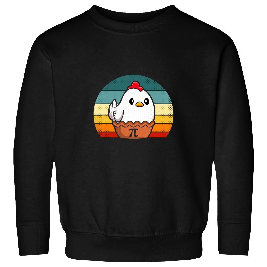 Chicken Lover Funny Chicken Pot Pie Chicken Pi Day Retro Sunset Sweatshirts