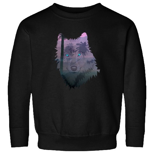 Asthetic Tribal wolfs Head Boho Feather Native American Sweatshirts