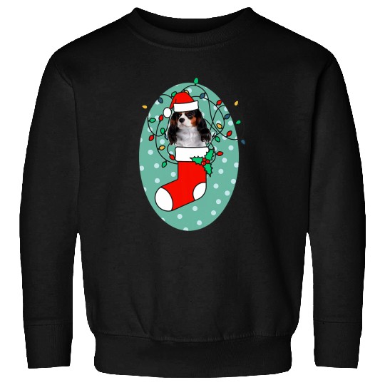 Christmas Stocking Dog Cavalier King Charles Spaniel Sweatshirts