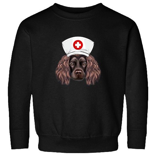 Boykin Spaniel Wearing a nurses Hat Sweatshirts