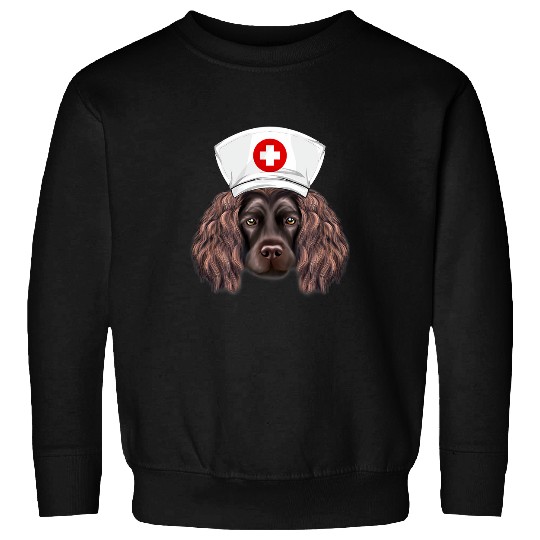 Boykin Spaniel Wearing a nurses Hat Sweatshirts
