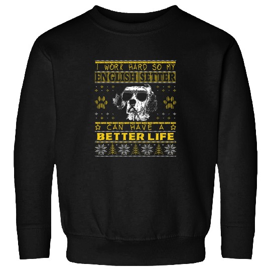 Better Life with English Setter Funny Ugly Christmas Sweatshirts