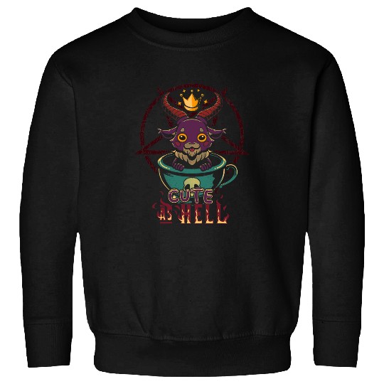 Goats Lover Baphomet Cute As Hell Esoteric Cute Satanic Goats Occult Sweatshirts