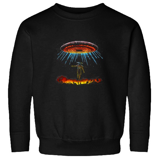 Alien UFO Native American Indian Encounter Graphic Art 19 Sweatshirts