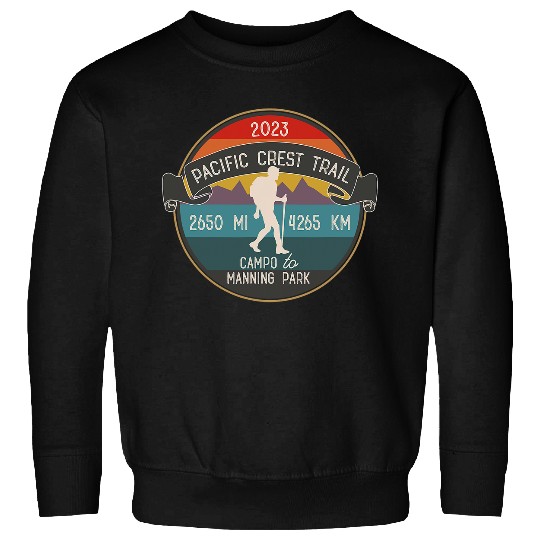 PCT Hiking Gear Pacific Northwest Hikers Retro Sunset Sweatshirts