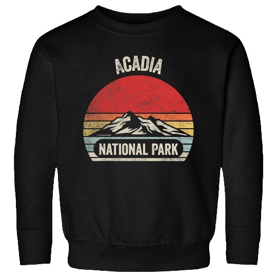 vintages Retro Hiking Acadia National Park Sunset Adventure 1 Sweatshirts