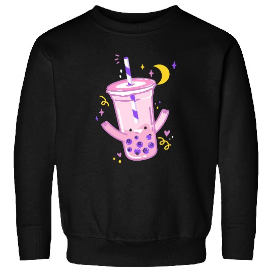 Cute Kawaii Boba Bubble Tea Doodle Art Design Sweatshirts
