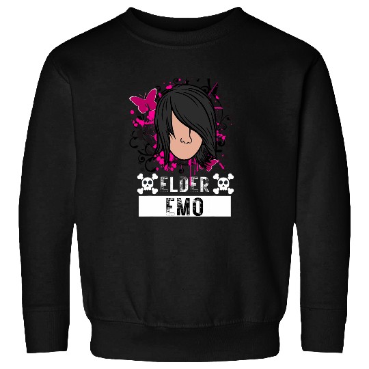 Elder Emo Funny Emo Music Fan Scene Alternative 90s Kids Pun 22 Sweatshirts