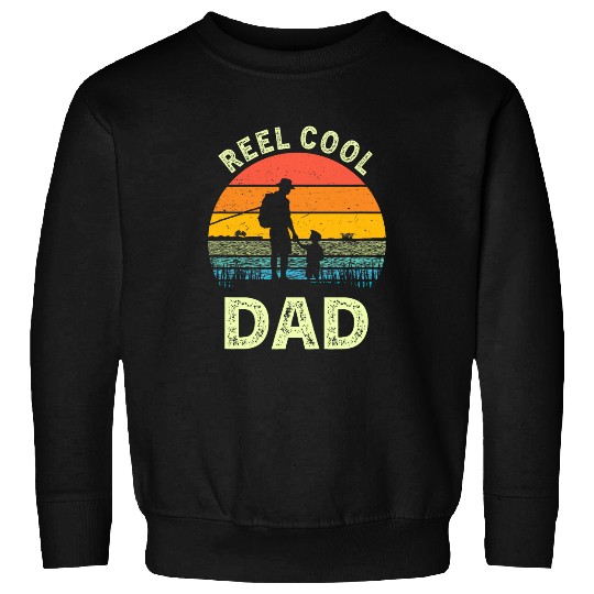 Mens Reel Cool Dad Fishing Daddy vintages Fisherman Sweatshirts