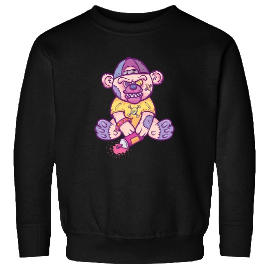 Funny Bear Graffiti Teddy Bear Creepy Pastel Goth Cute Cute Bears Sweatshirts