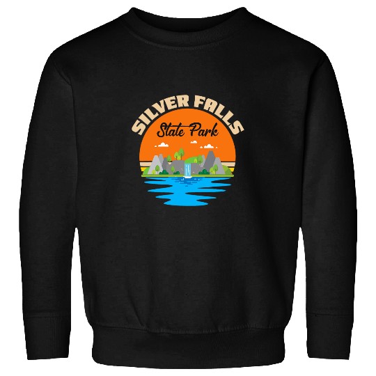 Oregon State Park Souvenir Silver Falls Waterfall Hike Sweatshirts