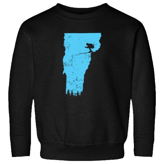 Skiing Ski Vermont Map Outline skiing USA America Sweatshirts