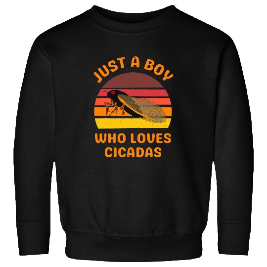 Just A Boy Who Loves Cicadas Cicada Lover Insect Entomology Sweatshirts