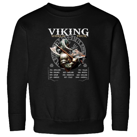 Viking World Tour Denmark Viking Ship Sweatshirts