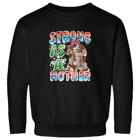 Raccoon Pet Mom Strong As A Mother Mommy Mama Mother s Day Sweatshirts