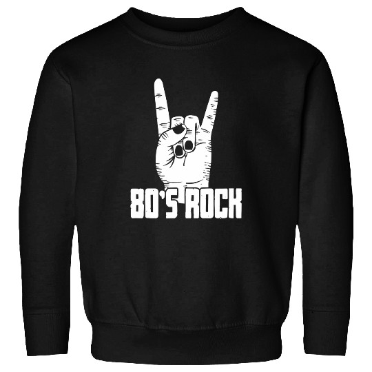 80s Rock Hand Sign Band Musician Rock Concert Sweatshirts