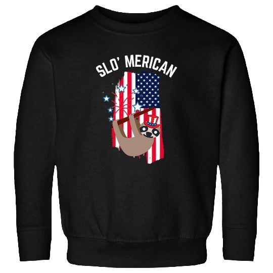 Sloth Pet Patriotic Sloth Red White Blue July 4th Memorial Day Sweatshirts