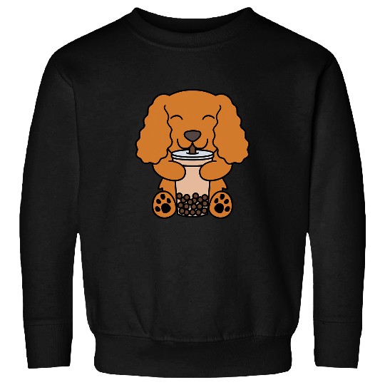 Boba Bubble Milk Tea Cocker Spaniel Dog Sweatshirts