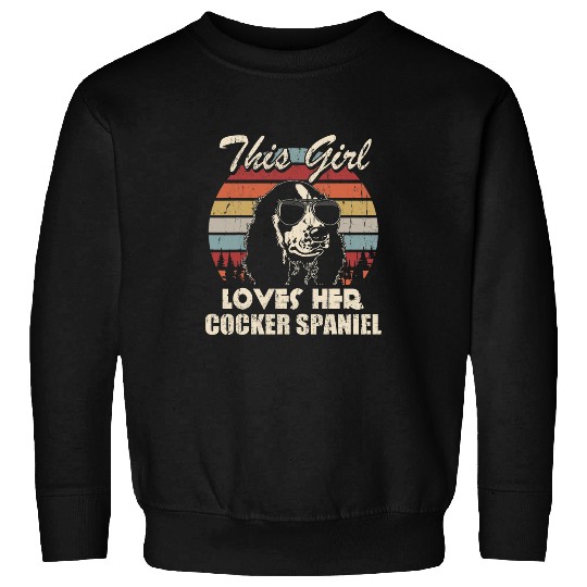 Cocker Spaniel Girl Cool vintages Retro for Dog Mom Sweatshirts