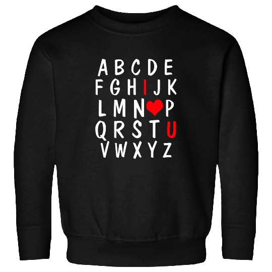 Alphabet ABC I Love You Funny Valentines Day English Teacher Sweatshirts