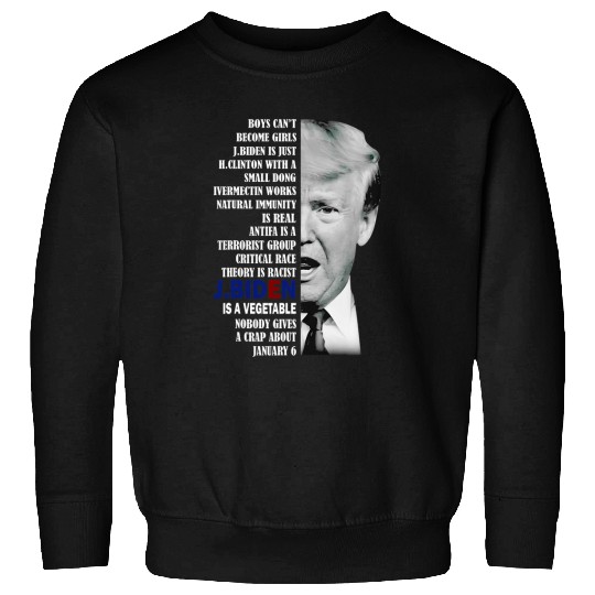 Lacrosse Gift Funny Trump Joe Biden Is A Vegetable Nobody Gives A Crap Sweatshirts