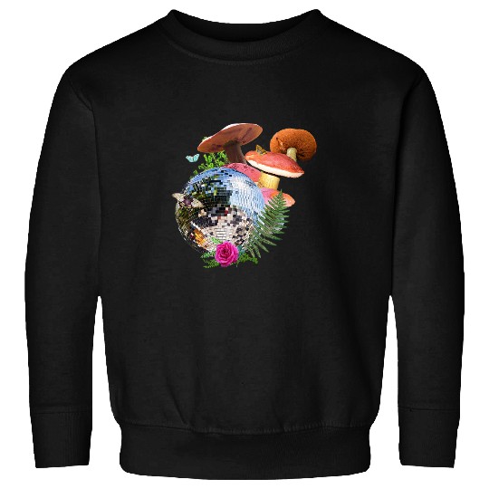 Disco Ball Cottagecore Mushroom Butterfly Flowers Sweatshirts