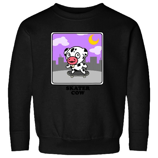 Cow Lover Skater Colorful Cute Chibi Kawaii Animal Adorable Beach Sweatshirts
