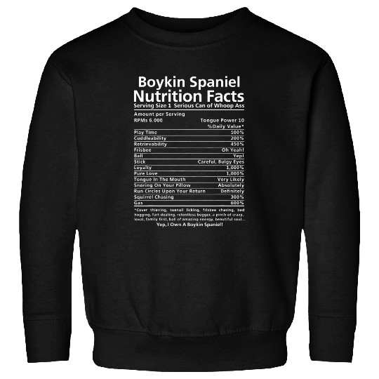 Boykin Spaniel   Funny Nutrition Facts Sweatshirts