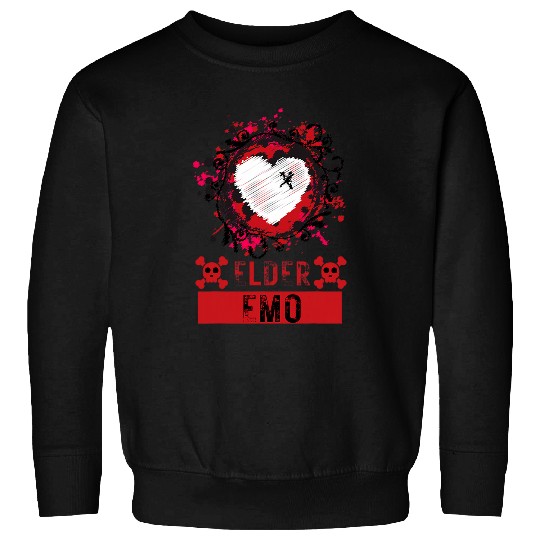 Elder Emo Funny Emo Music Fan Scene Alternative 90s Kids Pun 13 Sweatshirts