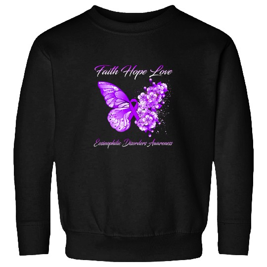 Butterfly Faith Hope Love Eosinophilic Disorders Awareness Sweatshirts