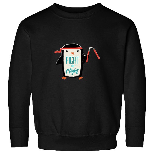 Penguin Pet Pun Fight or Flight Graphics Sweatshirts