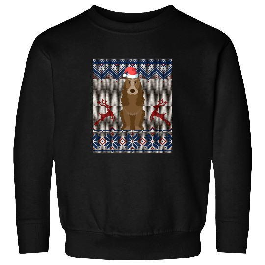 Cocker Spaniel Dog Santa Hat Ugly Christmas Sweater Gift Sweatshirts