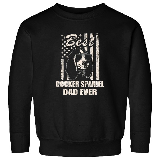 bests Cocker Spaniel Dad Ever vintages Retro flag Dog Dad Sweatshirts