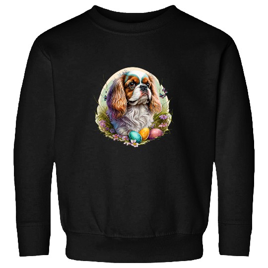 Funny Cavalier King Charles Spaniel Cute Easter day Bunny 2 Sweatshirts