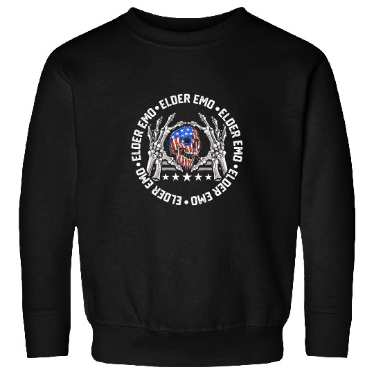 Skeletons Skulls American Flag Elder Emo Skull Sweatshirts