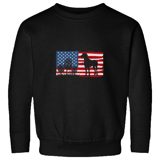 American Flag Morel Mushroom Hunting Weimaraner Dog Owner Sweatshirts