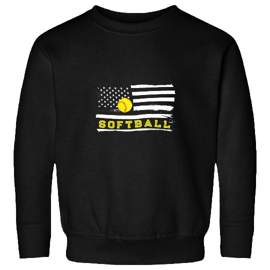 American Flag Softball Team Coachs Softball Competition Sweatshirts