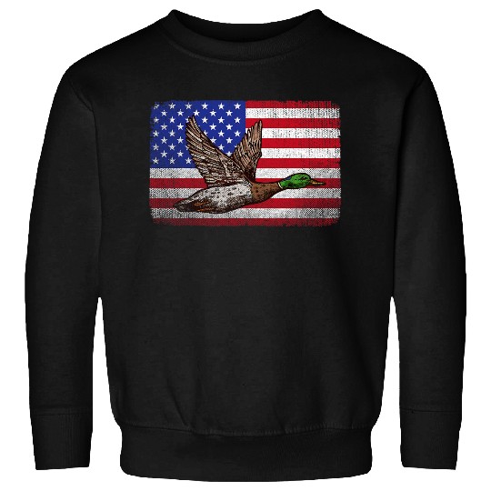 Patriotic Duck Hunting Waterfowl American Flag For Hunter 1 Sweatshirts