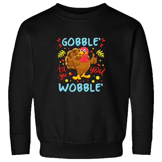 Lacrosse Gift Gobble Til You Wobble Funny Thanksgiving Day Turkey Sweatshirts
